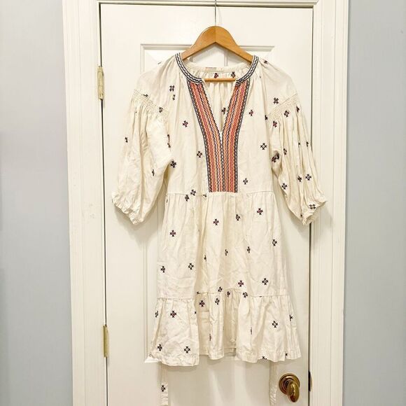 Marine Layer Peyton Mini Dress Size Small Embroidered Belted - Picture 10 of 11